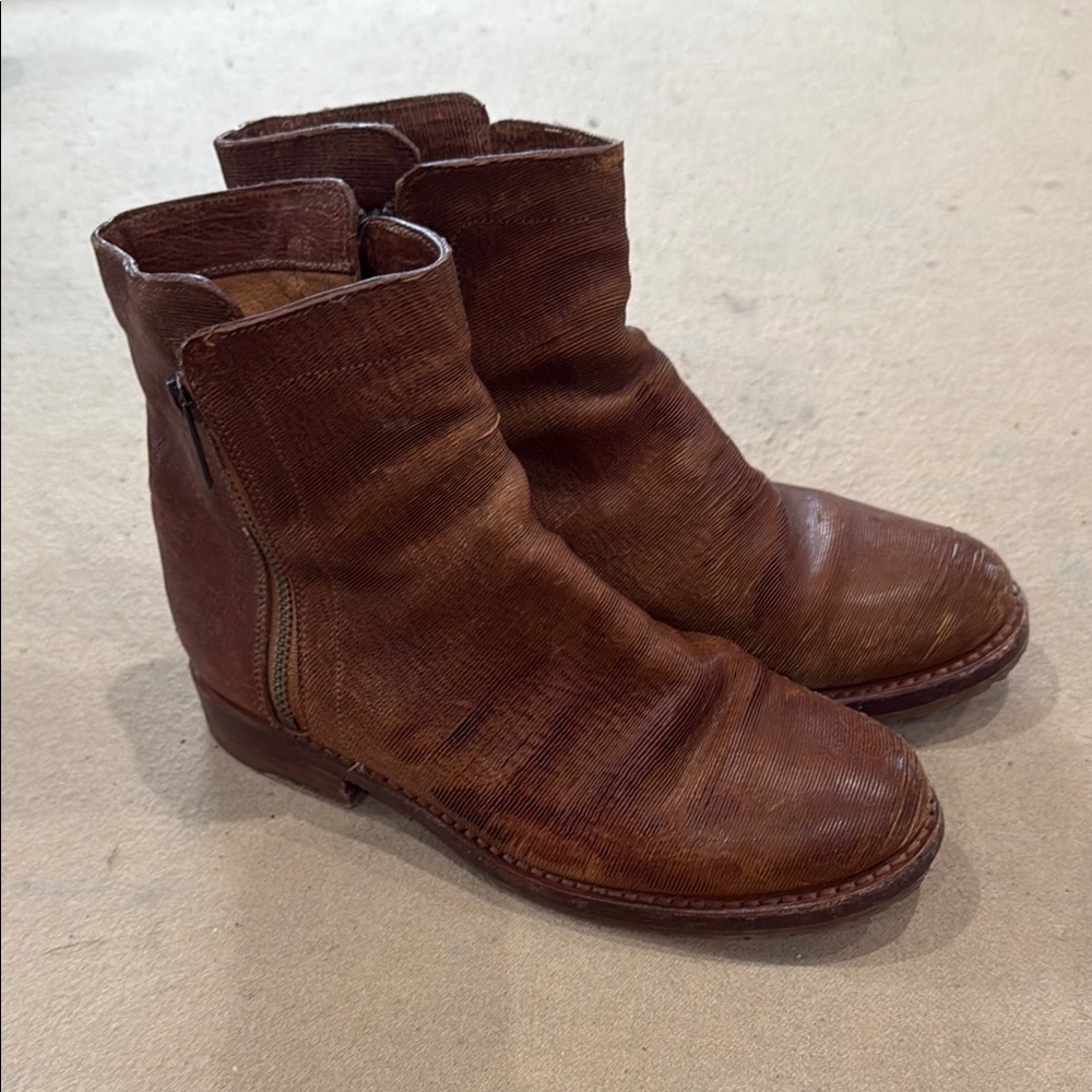 Frye Brown Combat Moto Boots Leather Classic